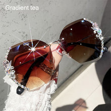 Load image into Gallery viewer, Vintage Rimless Rhinestone Sunglasses