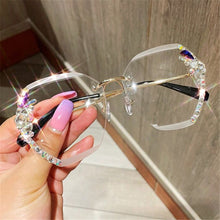 Load image into Gallery viewer, Vintage Rimless Rhinestone Sunglasses